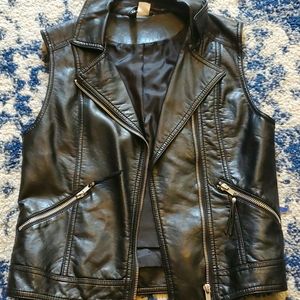Faux leather vest